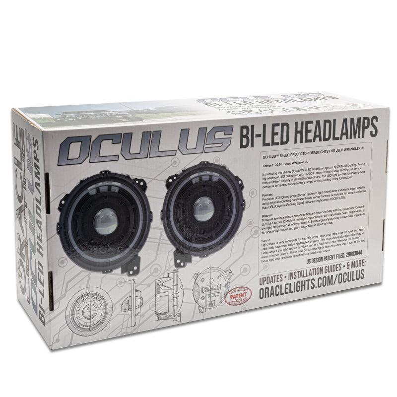 Oracle Oculus Bi-LED Projector Headlights for Jeep JL/Gladiator JT - Matte Blk - 5500K SEE WARRANTY