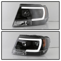 Thumbnail for Spyder 99-04 Jeep Grand Cherokee Projector Headlights - Light Bar DRL LED - Black