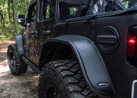 Thumbnail for Bushwacker 2018+ Jeep Wrangler (JL) Unlimited Flat Style Flares 4pc - Black