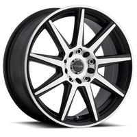 Thumbnail for Raceline 144M Storm 17x7.5in / 5x112/5x120 BP / 40mm Offset / 74.1mm Bore - Black & Machined Wheel