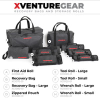Thumbnail for Go Rhino XVenture Gear Tool Wrench Roll - Small (3.5x3.5in. Closed) 12oz Waxed Canvas - Black