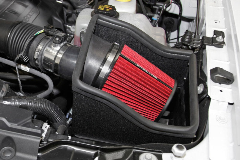 Spectre 12-14 Ford F150 V6-3.5L F/I Air Intake Kit - Polished w/Red Filter