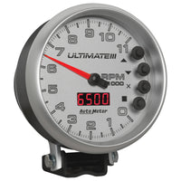 Thumbnail for Autometer 5 inch Ultimate III Playback Tachometer 11000 RPM - Silver
