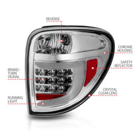 Thumbnail for ANZO 2004-2007 Dodge Grand Caravan LED Tail Lights w/ Light Bar Chrome Housing Clear Lens