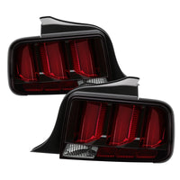 Thumbnail for Spyder 05-09 Ford Mustang (Red Light Bar) LED Tail Lights - Black ALT-YD-FM05V3-RBLED-BK