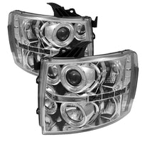 Thumbnail for Spyder Chevy Silverado 1500 07-13 Projector Headlights LED Halo LED Chrm PRO-YD-CS07-HL-C