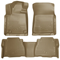 Thumbnail for Husky Liners 2012 Toyota Tundra Double/CrewMax Cab WeatherBeater Combo Tan Floor Liners