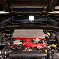 Thumbnail for Mishimoto Subaru 08-15 WRX STi Top-Mount Intercooler Kit - Powder Coated Silver & Red Hoses
