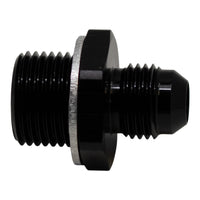 Thumbnail for DeatschWerks 6AN Male Flare to M18 X 1.5 Male Metric Adapter (Incl Washer) - Anodized Matte Black