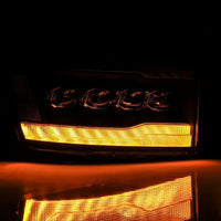 Thumbnail for AlphaRex 06-08 Dodge Ram 1500HD NOVA LED ProjHeadlights Plank Style Blk w/Seq Signal/DRL/Amber LED