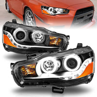 Thumbnail for ANZO 2008-2015 Mitsubishi Lancer Projector Headlights w/ Halo Black (CCFL)