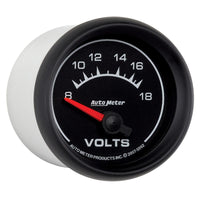 Thumbnail for Autometer Euro-Style 2-1/16in 8-18V Short Sweep Electronic Voltmeter Gauge