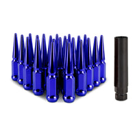 Thumbnail for Mishimoto Mishimoto Steel Spiked Lug Nuts M12 x 1.5 24pc Set Blue