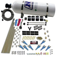 Thumbnail for Nitrous Express 8 Cyl Shark Direct Port 4 Solenoids Nitrous Kit (200-600HP) w/15lb Bottle