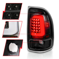 Thumbnail for ANZO 1997-2004 Dodge Dakota LED Taillights Black Housing Clear Lens Pair