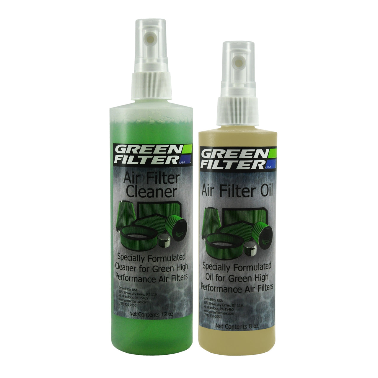Green Filter Cleaner & Synthetic Oil Kit 12oz Cleaner / 8oz Oil (Clear)