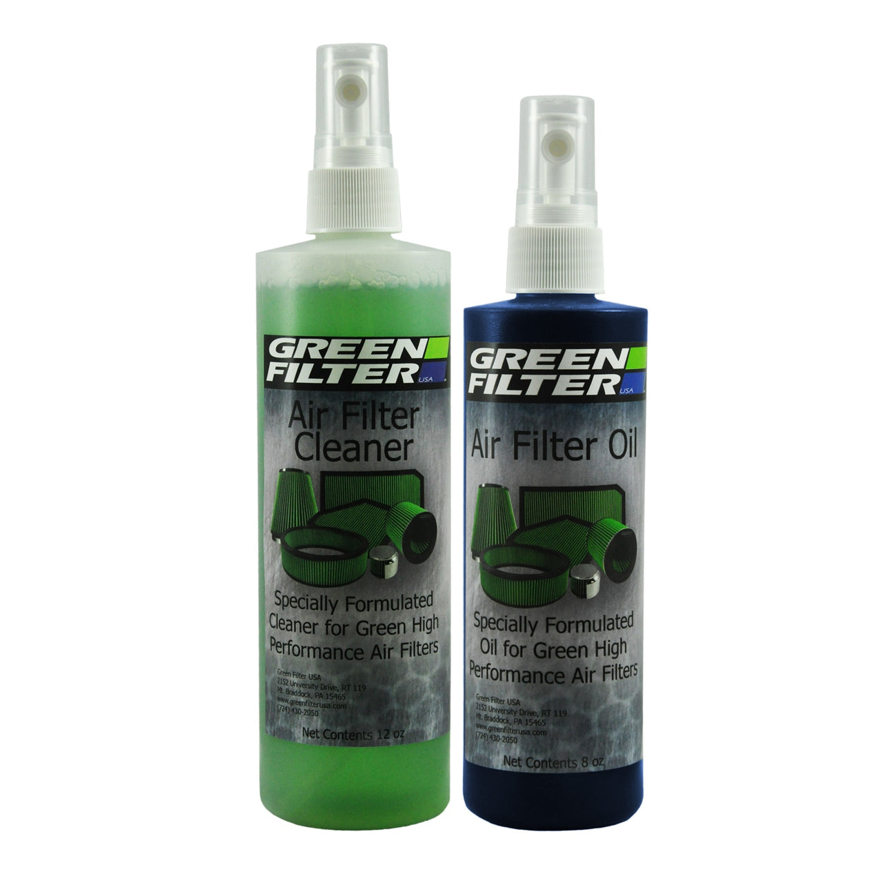Green Filter Cleaner & Synthetic Oil Kit 12oz Cleaner / 8oz Oil (Blue)