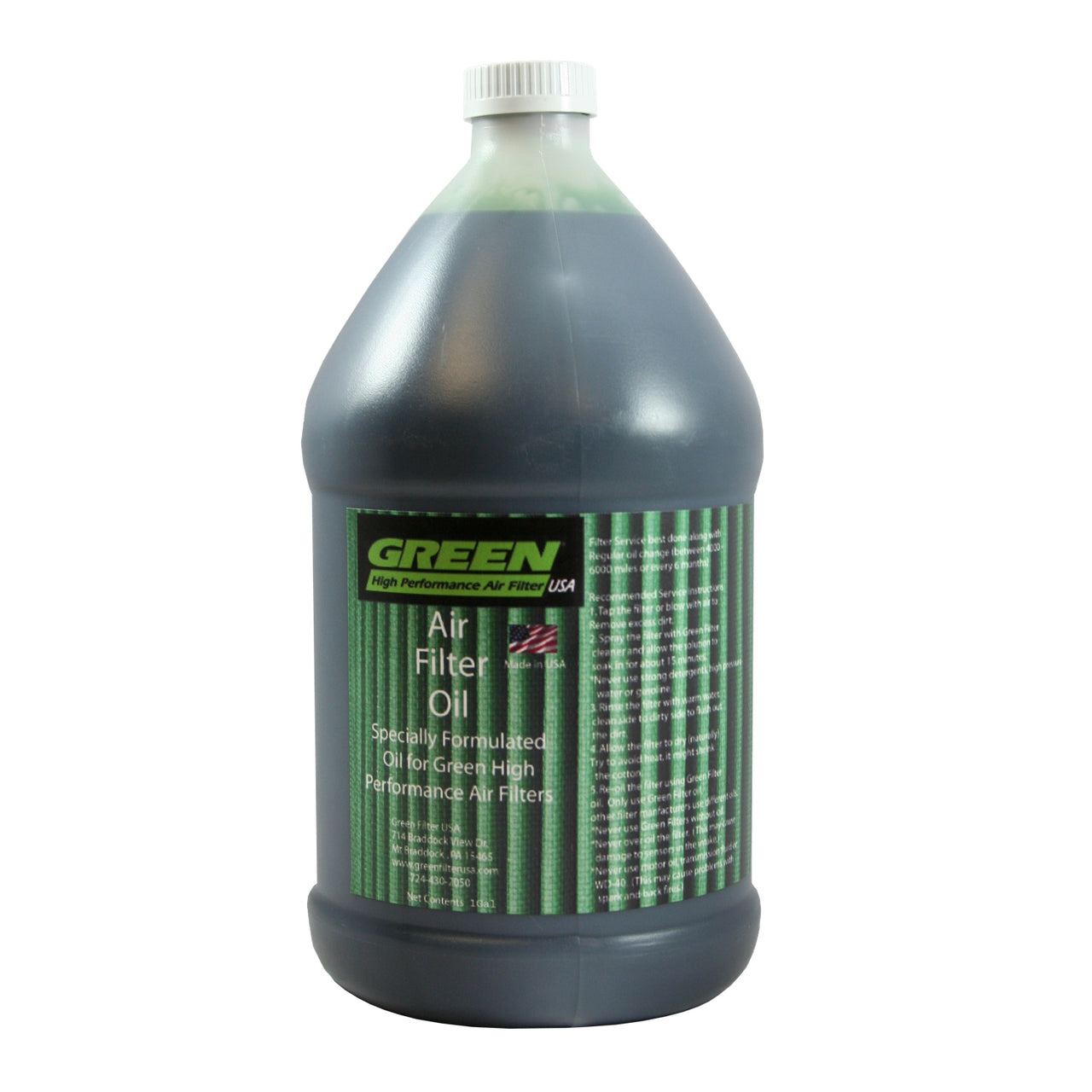 Green Filter Air Filter Synthetic Oil (Green) - 1 Gal. Refill