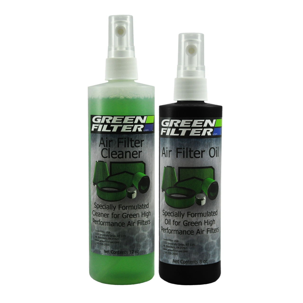 Green Filter Cleaner & Synthetic Oil Kit 12oz Cleaner / 8oz Oil (Black)