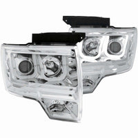 Thumbnail for ANZO 2009-2014 Ford F-150 Projector Headlights w/ U-Bar Chrome