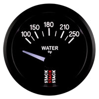 Thumbnail for Autometer Stack 52mm 100-250 Deg F 1/8in NPTF Electric Water Temp Gauge - Black