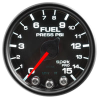 Thumbnail for Autometer Spek-Pro Gauge Fuel Press 2 1/16in 15psi Stepper Motor W/Peak & Warn Blk/Blk