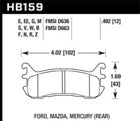 Thumbnail for Hawk 94-05 Mazda Miata / 95-98 Mazda Protege (w/ Rear Disc Brakes) DTC-50 Race Rear Brake Pads