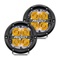 Thumbnail for Rigid Industries 360-Series 4in LED Off-Road Spot Beam - Amber Backlight (Pair)