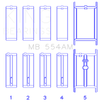 Thumbnail for King GM 265/283/302/327 8 Cyl (0.50 Oversized) Main Bearing Set