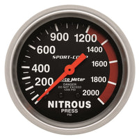 Thumbnail for Autometer 2-5/8in 0-2000 PSI Mechanical Nitrous Pressure Sport-Comp Gauge