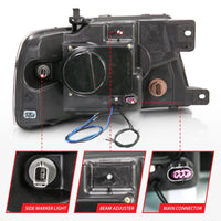Thumbnail for ANZO 2004-2008 Ford F-150 Projector Headlights w/ Halo and LED Black G2