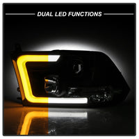 Thumbnail for Spyder 09-16 Dodge Ram 1500 Ver 2 Proj Headlight - Light Bar Turn Signal - Blk - PRO-YD-DR09V2-SB-BK