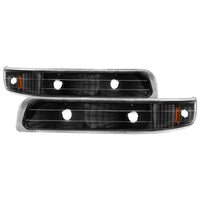 Thumbnail for Xtune Chevy Silverado 99-02 Amber Reflector Bumper Lights Black CBL-JH-CS99-AM-BK