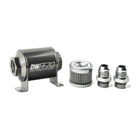 Thumbnail for DeatschWerks Stainless Steel 10AN 100 Micron Universal Inline Fuel Filter Housing Kit (70mm)