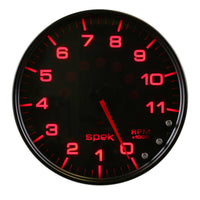 Thumbnail for Autometer Spek-Pro Gauge Tachometer 5in 11K Rpm W/Shift Light & Peak Mem Black/Smoke/Black