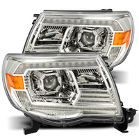 Thumbnail for AlphaRex 05-11 Toyota Tacoma PRO-Series Projector Headlights Plank Style Design Chrome w/DRL