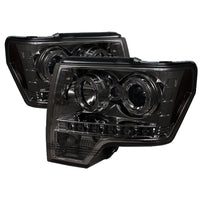 Thumbnail for Spyder Ford F150 09-14 Projector Headlights Halogen Model- LED Halo LED Smke PRO-YD-FF15009-HL-SM