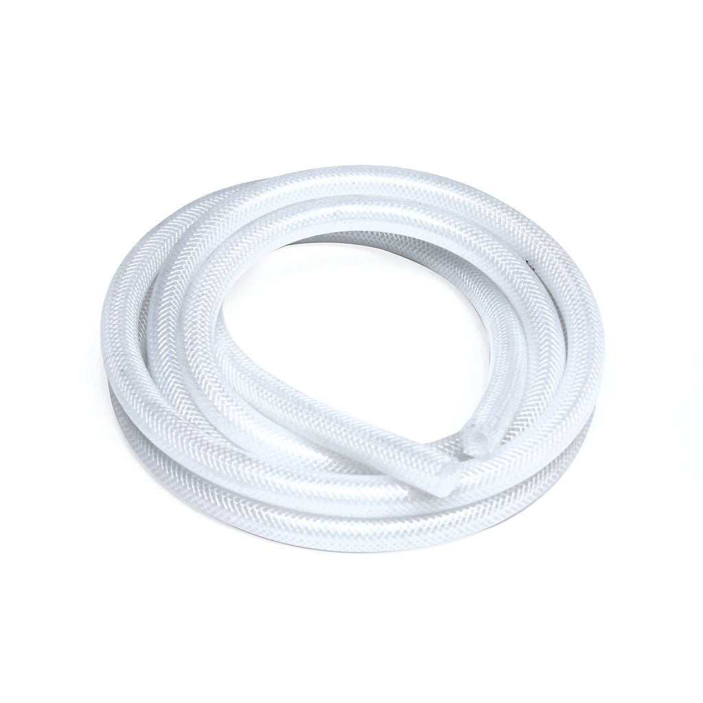 HPS 3/8" ID Clear high temp reinforced silicone heater hose 10 feet roll, Max Working Pressure 80 psi, Max Temperature Rating: 350F, Bend Radius: 1-1/2"