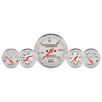 Thumbnail for AutoMeter Gauge Kit 5 Pc. 3-1/8in. & 2-1/16in. Mech. Speedo. Wtmp & Oilp Arctic Wht