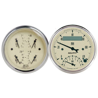Thumbnail for AutoMeter Gauge Kit 2 Pc. Quad & Tach/Speedo 3-3/8in. Antique Beige