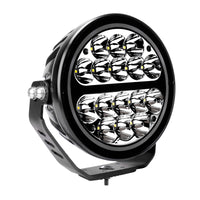 Thumbnail for Go Rhino Xplor Blackout Series Round LED Driving Light w/DRL (Surface/Threaded Stud Mnt) 7in. - Blk
