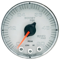 Thumbnail for Autometer Spek-Pro Gauge Boost 2 1/16in 60psi Stepper Motor W/Peak & Warn Slvr/Chrm