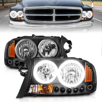 Thumbnail for ANZO 1997-2004 Dodge Dakota Crystal Headlights Black 1pc
