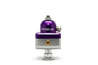 Thumbnail for Fuelab 575 Carb Adjustable Mini FPR Blocking 10-25 PSI (1) -6AN In (2) -6AN Out - Purple