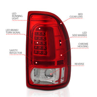 Thumbnail for ANZO 1997-2004 Dodge Dakota LED Taillights Chrome Housing Red Lens Pair