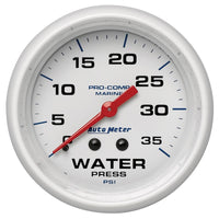 Thumbnail for Autometer AutoGage 2-5/8in. / 35 PSI Mechanical Water Press Gauge - Marine White