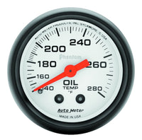 Thumbnail for Autometer Phantom 52mm 140-280 Deg F Mechanical Oil Temperature Gauge