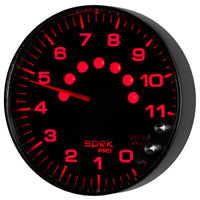Thumbnail for Autometer Spek-Pro Gauge Tachometer 5in 11K Rpm W/Shift Light & Peak Mem Black/Black