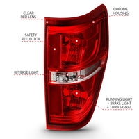 Thumbnail for ANZO 2009-2014 Ford F-150 Euro Taillight Red/Clear (W/O Bulb)