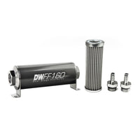Thumbnail for DeatschWerks Stainless Steel 3/8in 100 Micron Universal Inline Fuel Filter Housing Kit (160mm)